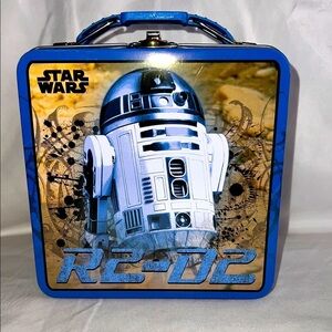 Star Wars R2-D2 Blue Lunch Box, approximately 5.75” (Square) X 2.5”